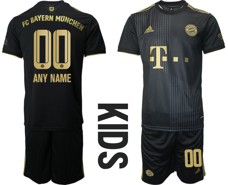 Youth 2021-2022 Club Bayern Munich away black customized Soccer Jersey->customized soccer jersey->Custom Jersey